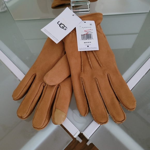 UGG MEN 3 POINT LEATHER TECH GLOVES SIZE L WITH TOUCH SCREEN - Picture 7 of 7